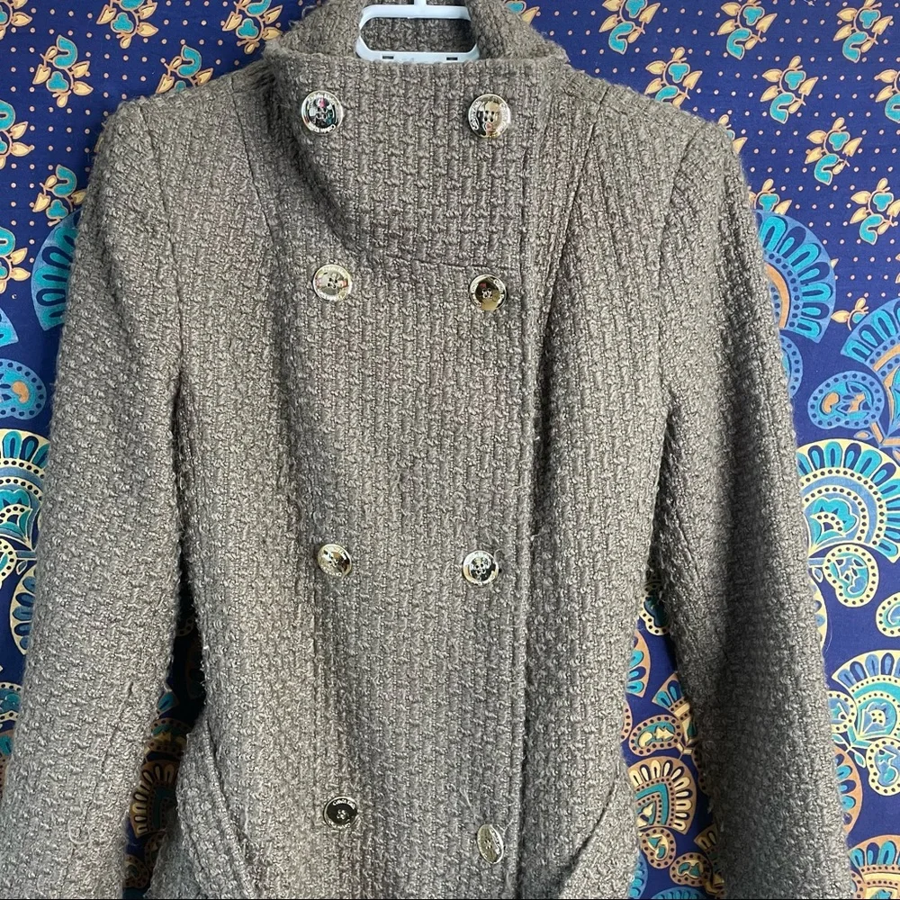 Calvin Klein Wool Blend Trench Coat - Picture 5 of 16